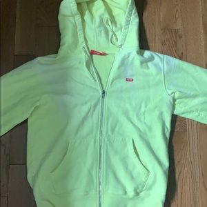 Supreme zip up highlighter yellow size medium